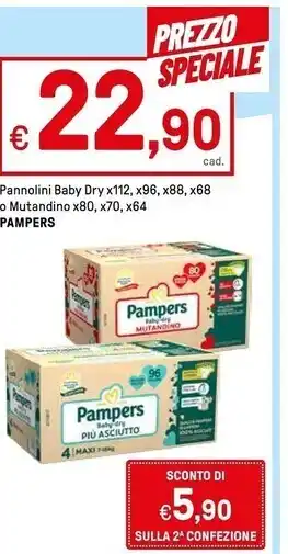 Iper La Grande Pampers pannolini baby - dry x112 offerta