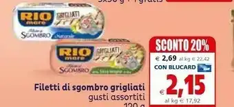 Il Gigante Rio Mare Filetti Di Sgombro Grigliati Al Naturale 120 G(ml) offerta
