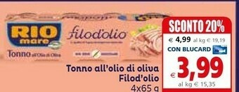Il Gigante Rio Mare Tonno All'Olio Di Oliva offerta