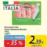 Carrefour Market Beretta prosciutto cotto fresca salumeria offerta