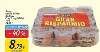 Carrefour Market Rio mare tonno all'olio oliva offerta