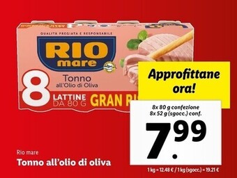 Lidl Rio mare tonno all'olio di oliva offerta