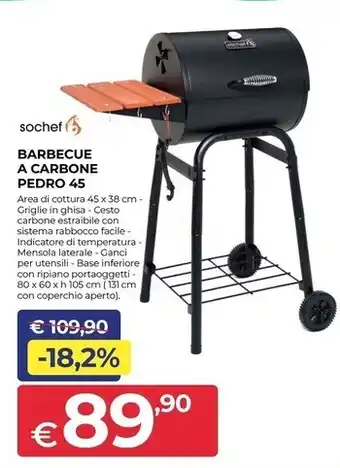 Progress Sochef - barbecue a carbone pedro 45 offerta