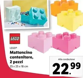 Lidl Lego mattoncino contenitore, 2 pezzi offerta