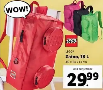 Lidl Lego zaino, 18 l offerta