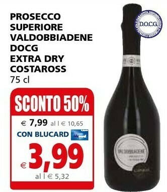 Il Gigante Prosecco Superiore Valdobbiadene Docg Extra Dry Costaross offerta