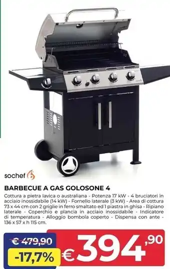 Progress Sochef - barbecue a gas golosone 4 offerta