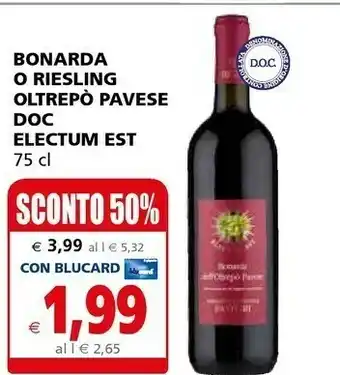 Il Gigante Electum Est Bonarda offerta