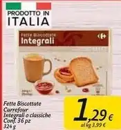 Carrefour Market Carrefour fette biscottate integrali o classiche offerta