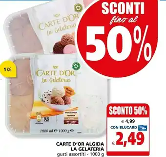 Il Gigante Algida Carte D'Or La Gelateria Stracciatella Gianduia Caffè 1000 G(ml) offerta
