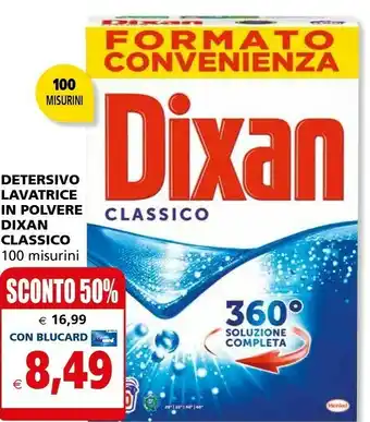 Dixan Detersivo Lavatrice In Polvere Classico 100 Misurini