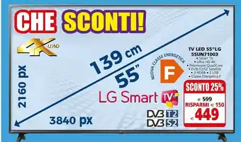 Il Gigante LG 55UN71003LB TV 139,7 Cm (55") 4K Ultra HD Smart TV Wi-Fi Nero offerta