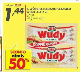 Italmark Wuber Aia Il Wurstel Italiano Classico Wudy offerta