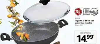 Lidl Ernesto Tegame 28 Cm Con Coperchio In Vetro offerta