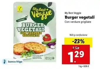 Lidl My Best Veggie - Burger Vegetali Con Verdure Grigliate 160 G(ml) offerta
