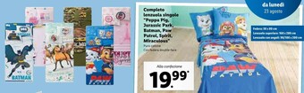 Lidl Completo Lenzuola Singole offerta