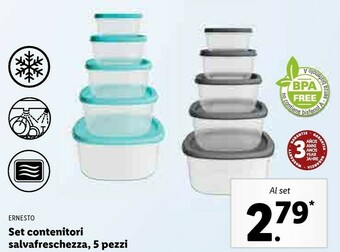 Lidl Ernesto Set Contenitori Salvafreschezza offerta