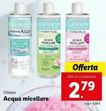 Lidl Clinians Acqua Micellare offerta