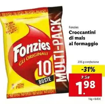 Lidl Fonzies Croccantini Di Mais Al Formaggio 235 G offerta