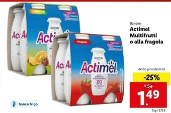 Lidl Danone Actimel Multifrutti O Alla Fragola offerta