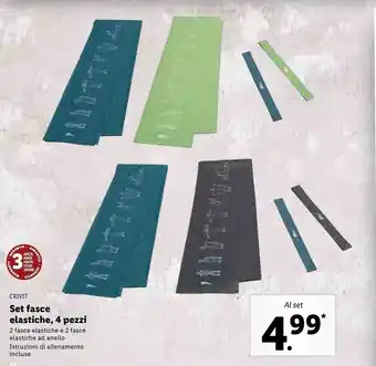 Lidl Crivit Set Fasce Al Set Elastiche offerta
