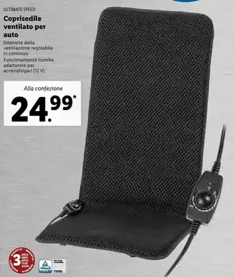 Lidl Ultimate Speed Coprisedile Ventilato Per Auto offerta