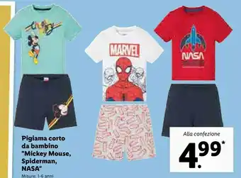 Lidl Marvel Pigiama Corto Da Bambino offerta