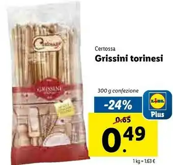 Lidl Certossa Grissini Torinesi offerta