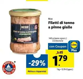 Lidl Nixe - Filetti Di Tonno A Pinne Gialle 140 G(ml) offerta