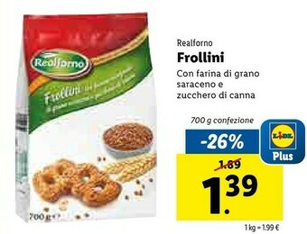 Lidl Realforno Frollini offerta