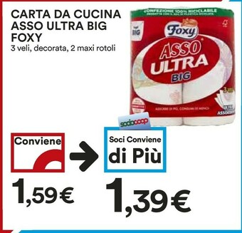 Coop Foxy Carta Da Cucina Asso Ultra Big offerta