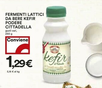 Coop Podere cittadella Kefir Gusto Mirtillo 250 G(ml) offerta