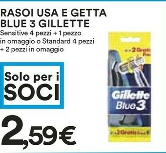 Coop Gillette Rasoi Usa E Getta Blue 3 offerta