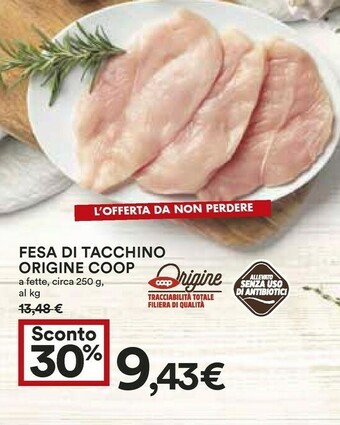 Coop Coop Fesa Di Tacchino Origine offerta