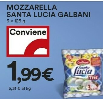 Coop Galbani Mozzarella Santa Lucia 125 G(ml) offerta