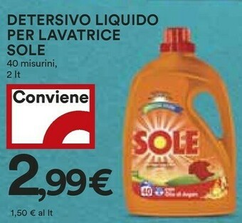 Coop Sole Detersivo Liquido Per Lavatrice offerta