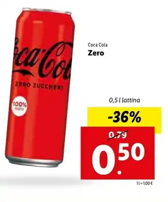 Lidl Coca Cola Zero 500ml offerta