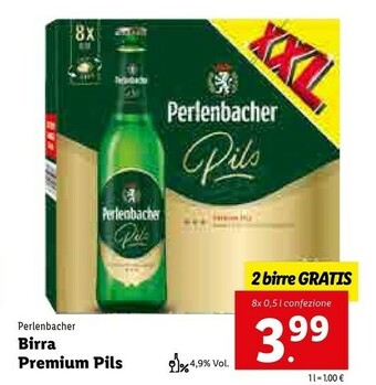 Lidl Perlenbacher Premium Pils 500 G(ml) offerta