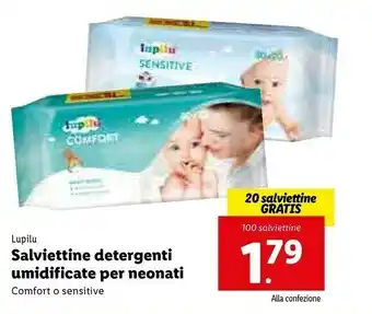 Lidl Lupilu Salviettine Detergenti Umidificate Per Neoati offerta