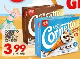 Eurospar CORNETTO ALGIDA VARI GUSTI X6-450G offerta