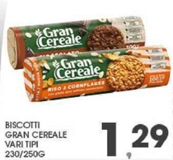 Eurospar BISCOTTI GRAN CEREALE VARI TIPI 230/250G offerta