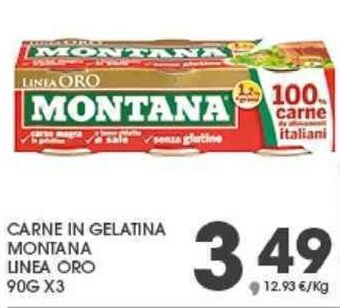 Eurospar CARNE IN GELATINA MONTANA LINEA ORO 90G X3 offerta