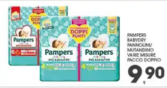 Eurospar PAMPERS BABYDRY PANNOLINI/ MUTANDINO VARIE MISURE PACCO DOPPIO offerta
