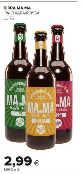 Tigre Ma.ma Birra Artigianale Ipa 100% Prodotto Italiano 750 G(ml) offerta