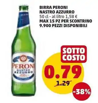 PENNY BIRRA PERONI NASTRO AZZURRO 50 cl offerta