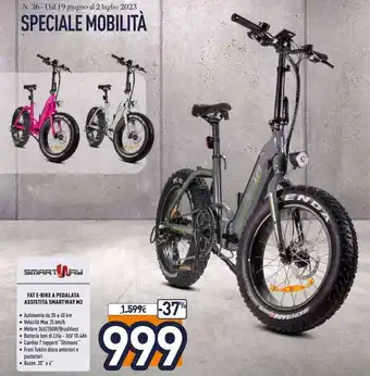 Unieuro FAT E-BIKE A PEDALATA ASSISTITA SMARTWAY M3 offerta