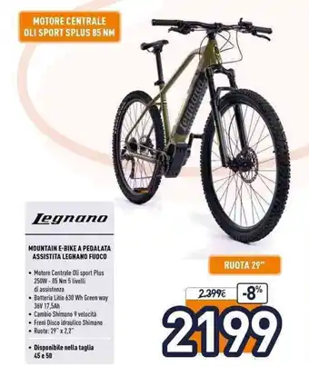 MOUNTAIN E-BIKE A PEDALATA ASSISTITA LEGNANO FUOCO