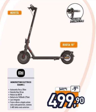 Unieuro MONOPATTINO ELETTRICO XIAOMI 4 offerta