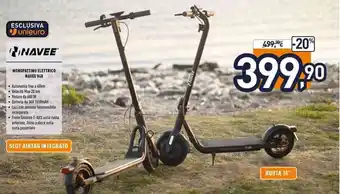 Unieuro MONOPATTINO ELETTRICO NAVEE V40 offerta