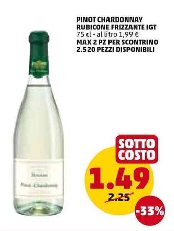 PENNY PINOT CHARDONNAY RUBICONE FRIZZANTE IGT 75 cl offerta